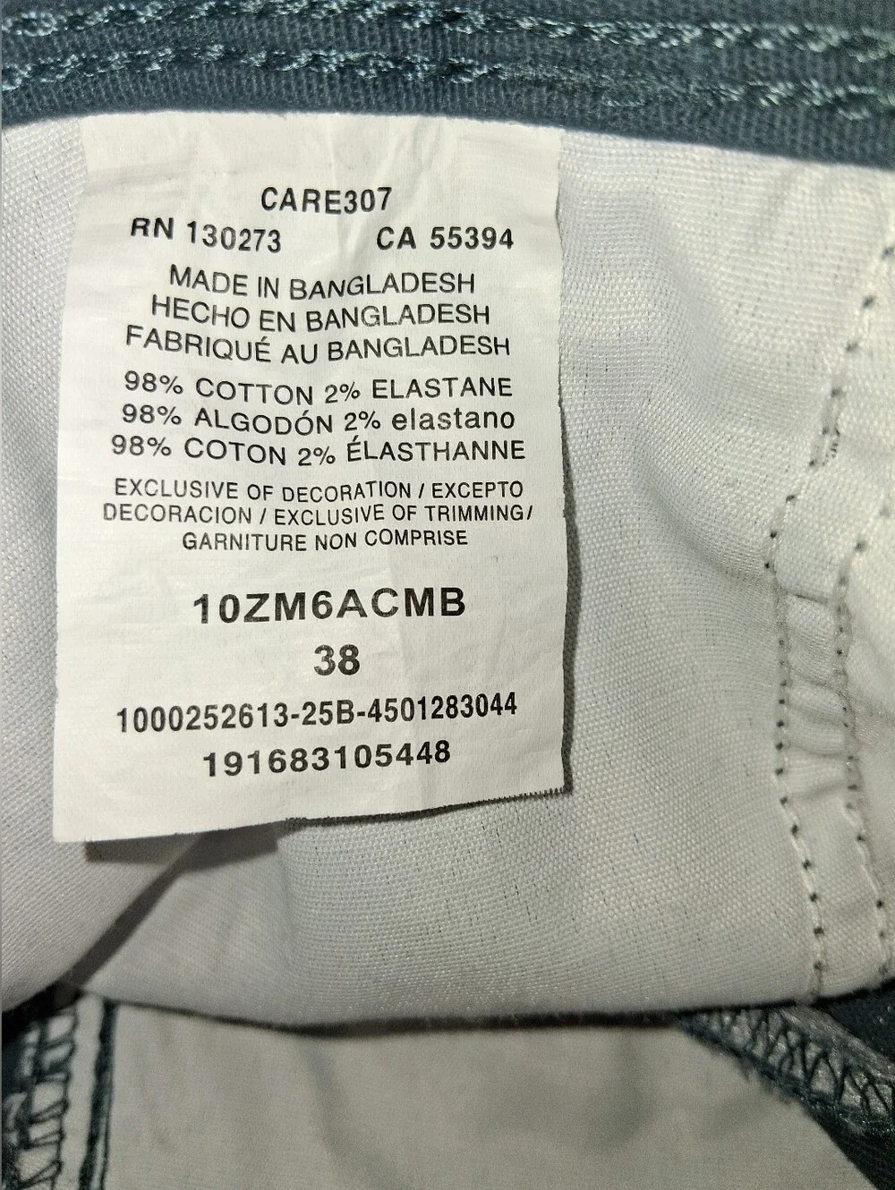 NWOT Mens Blue Wrangler Cargo Shorts Sz 38